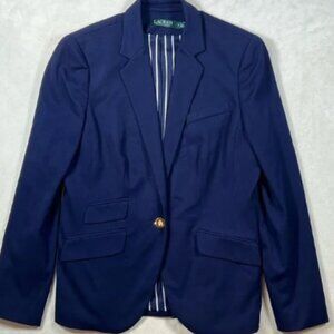 Ralph Lauren Black Label Women’s Size 8 Blazer Navy Single Button Vented Coat